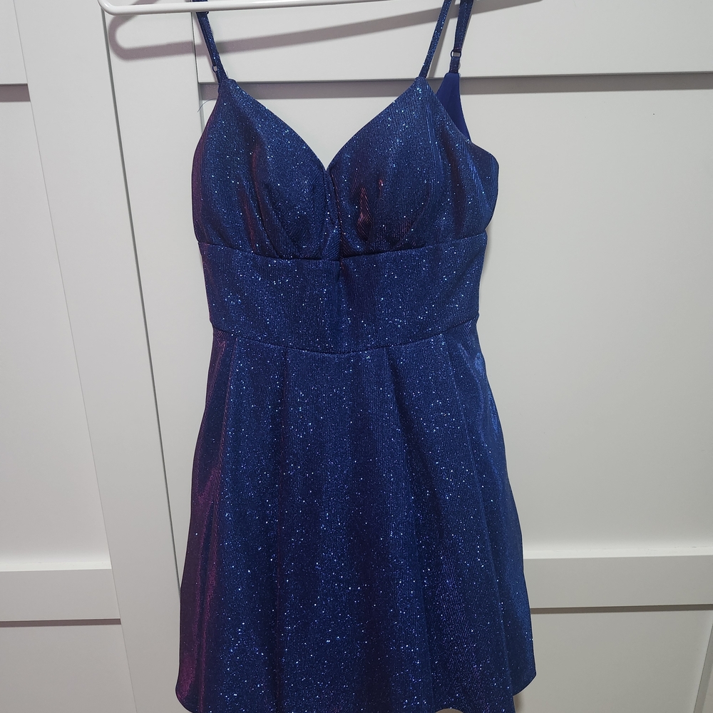 Source Unknown Sparkling Royal Blue Mini Dress